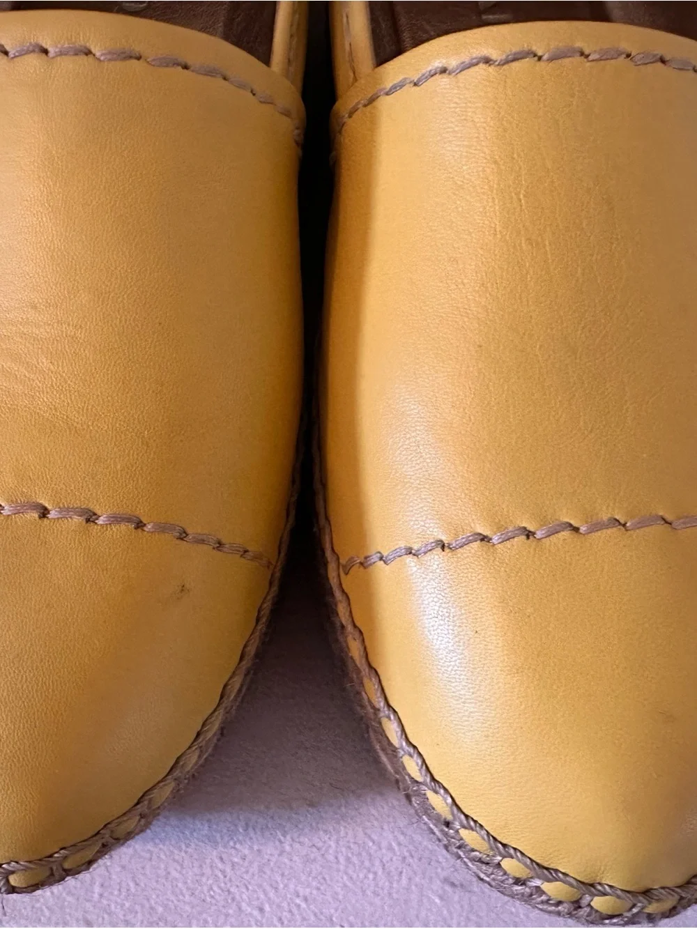 Prada Yellow Leather Platform Espadrille Loafers 40.5